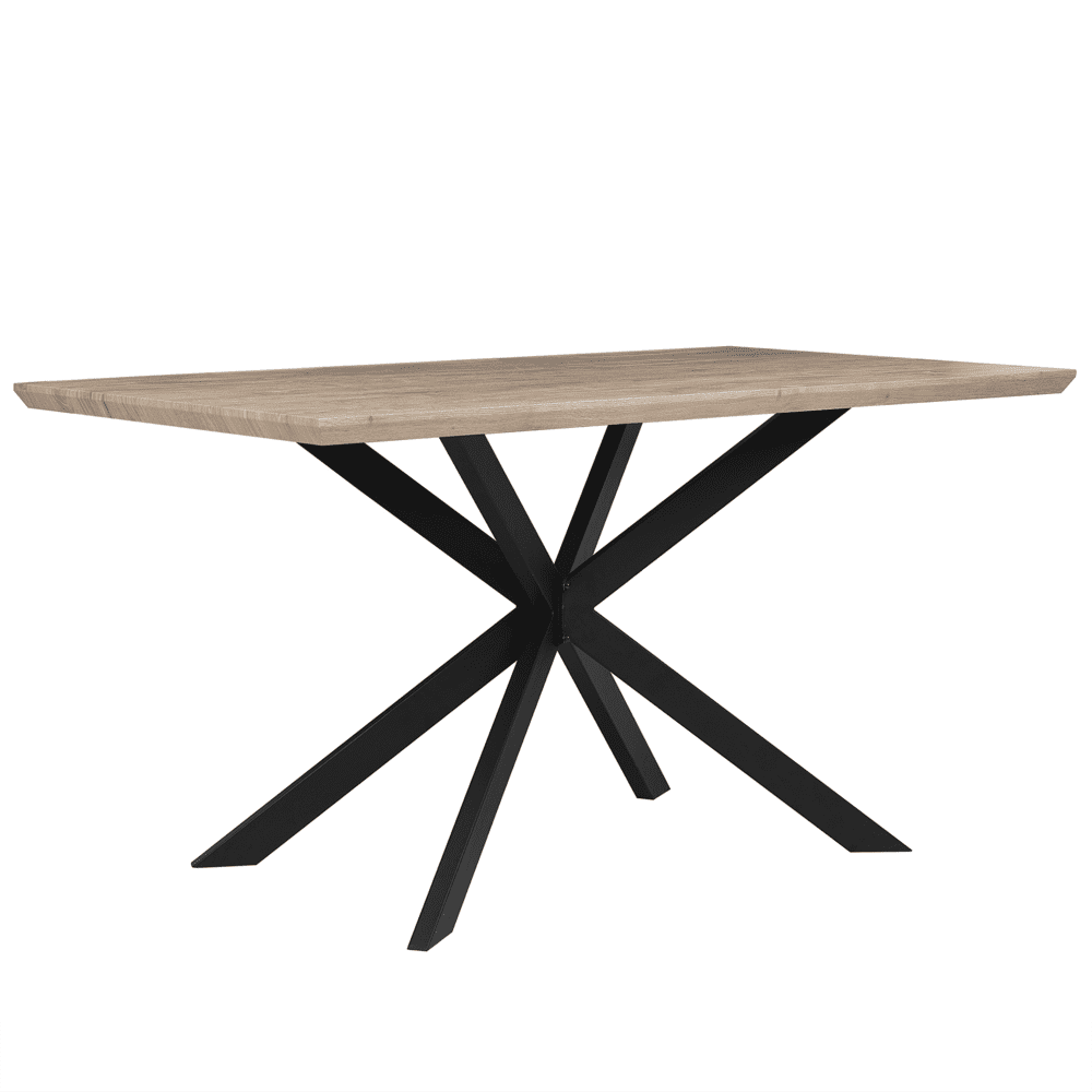 Beliani Jedálenský stôl 140 x 80 cm svetlé drevo / čierna SPECTRA